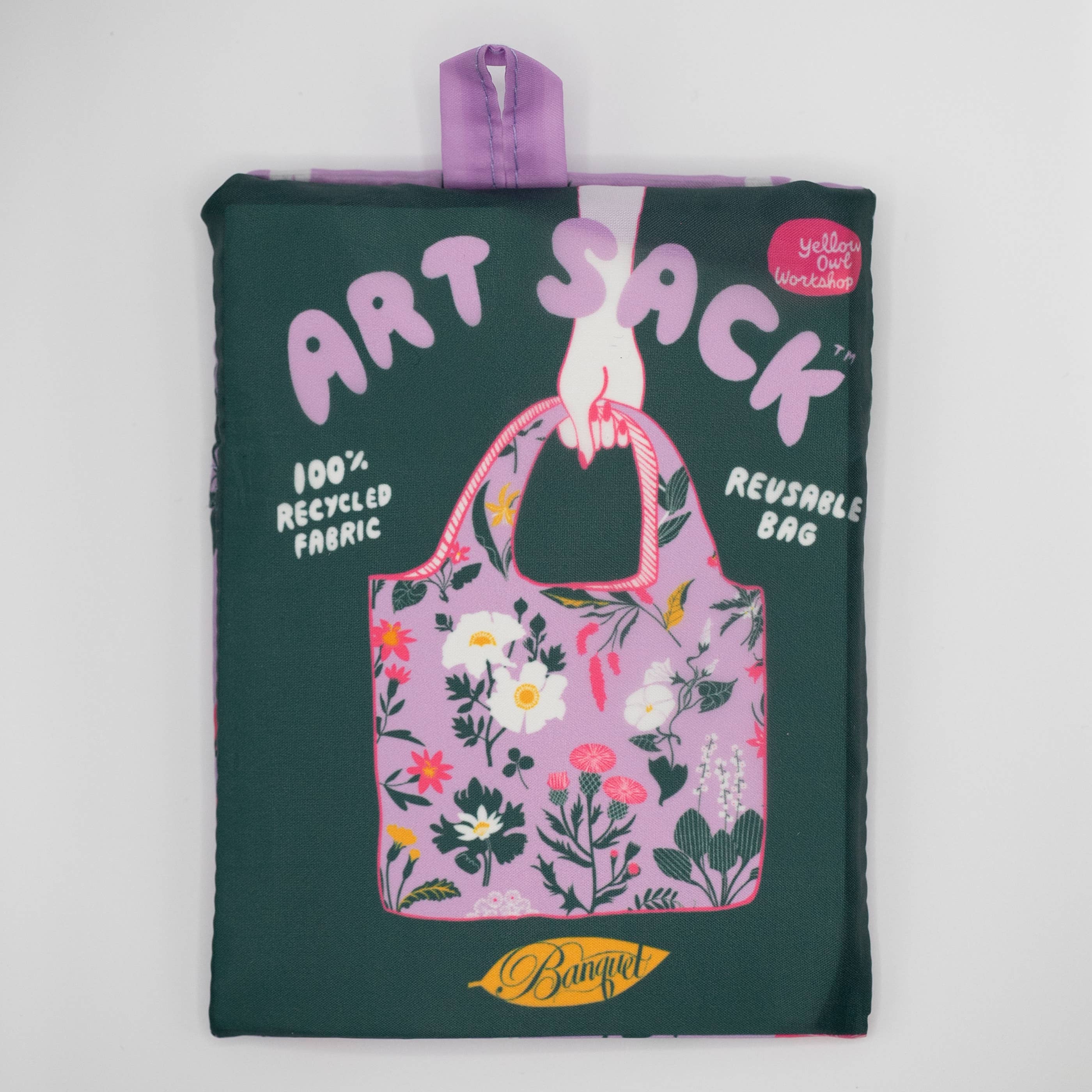 Floral Art Sack® by Banquet Workshop - Reusable Tote Bag Yellow Owl Workshop