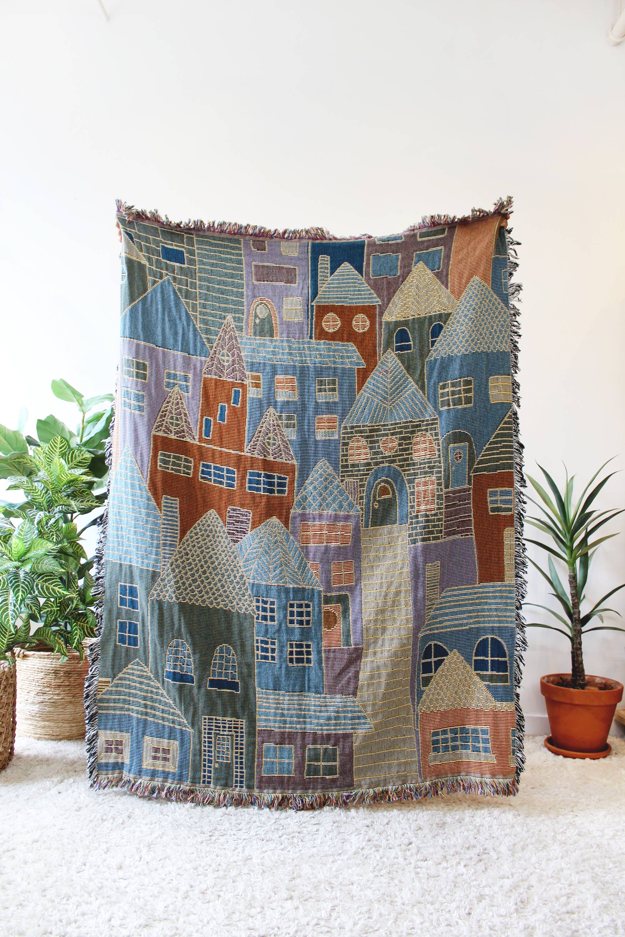 Hillside Village Tapestry Blanket  Calhoun & Co.