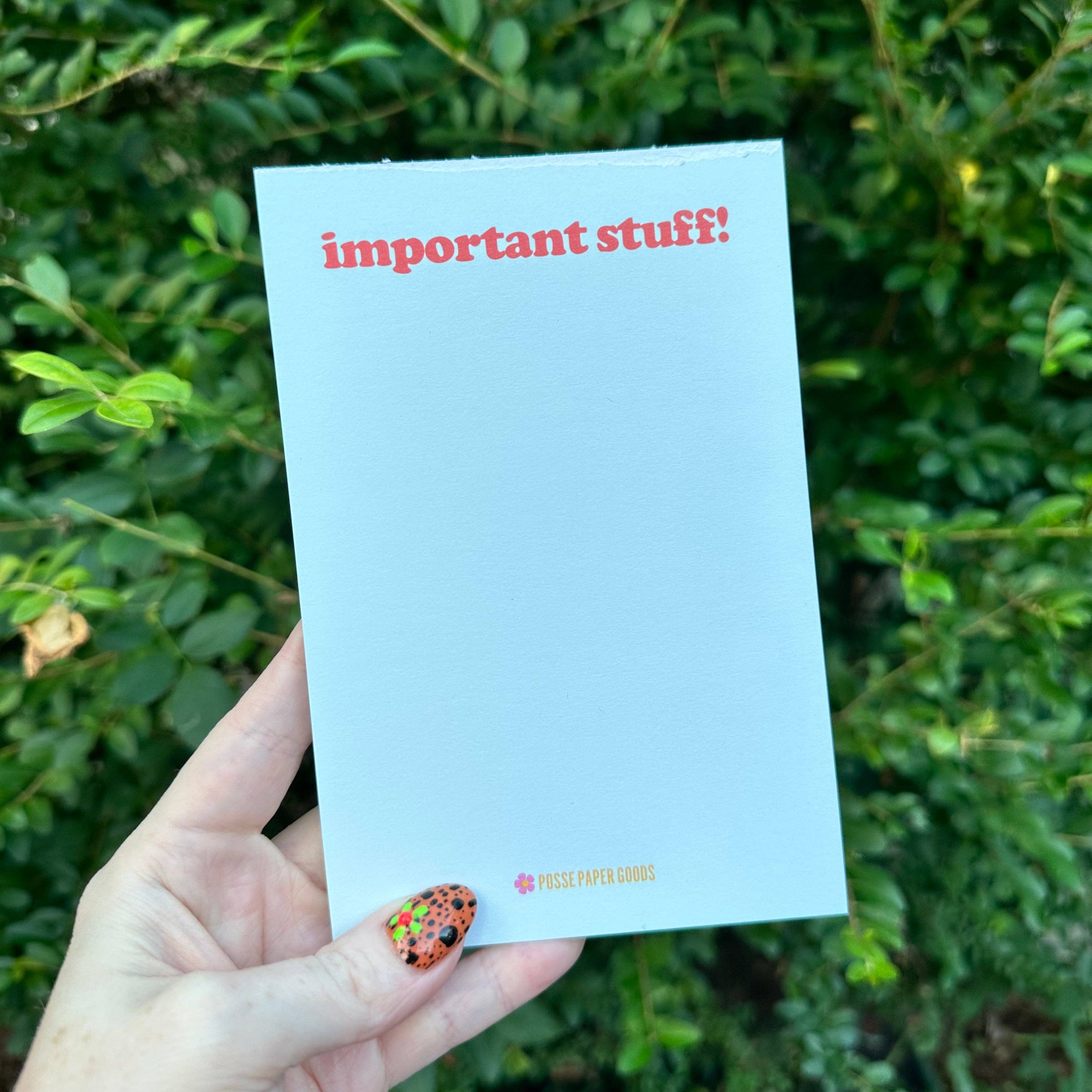 Important Stuff Notepad Posse Paper Goods