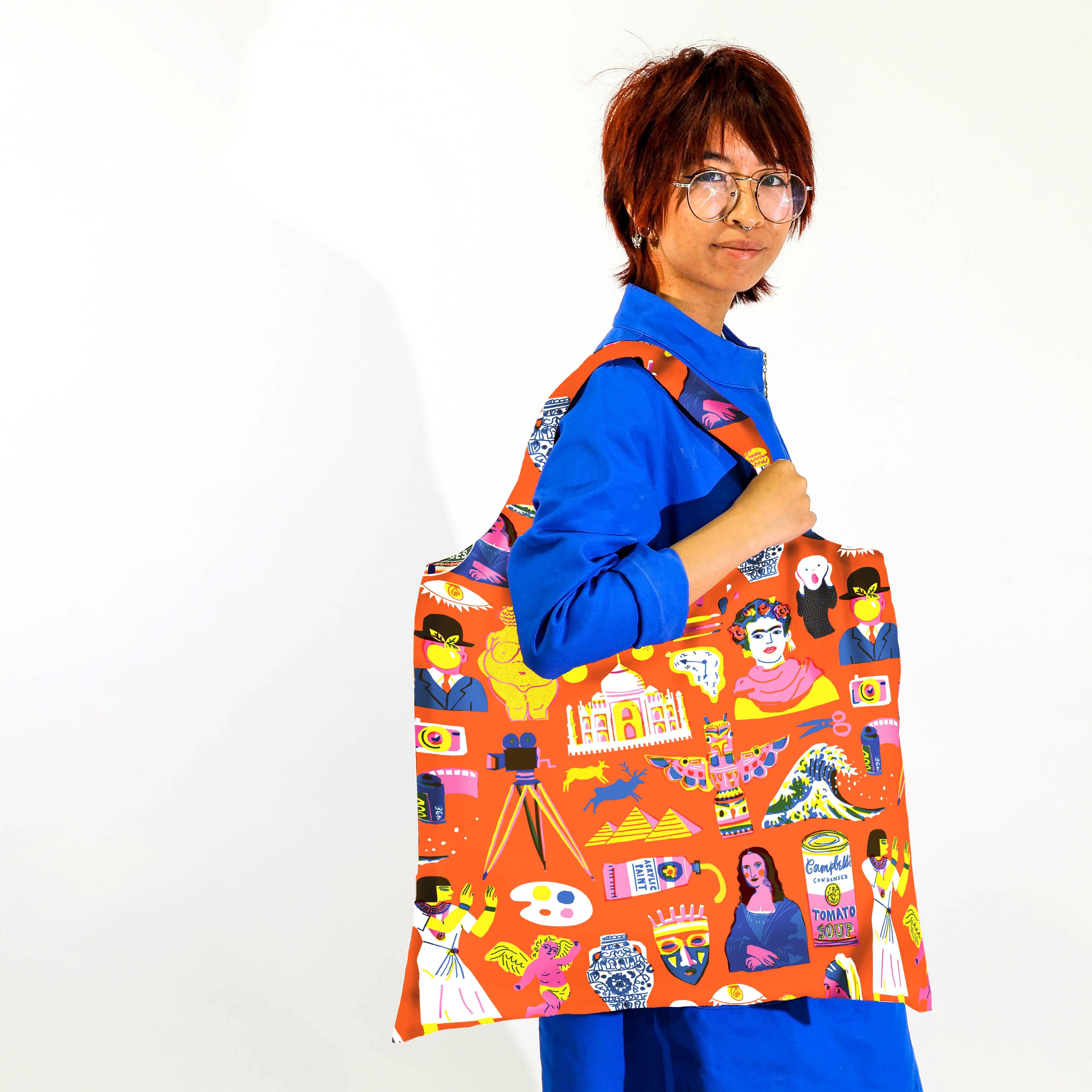 Art History Art Sack by The Printed Peanut - Reusable Tote  Yellow Owl Workshop