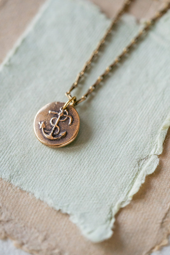 Anchor Heirloom Button Necklace Charm + Pendant Necklaces Bella Vita Jewelry   
