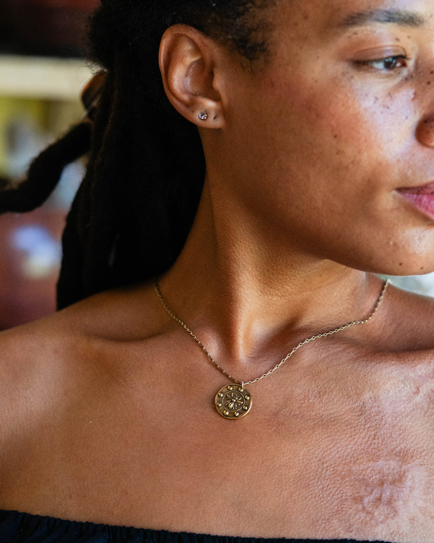 In the Garden - Honey Bee Necklace Charm + Pendant Necklaces Bella Vita Jewelry