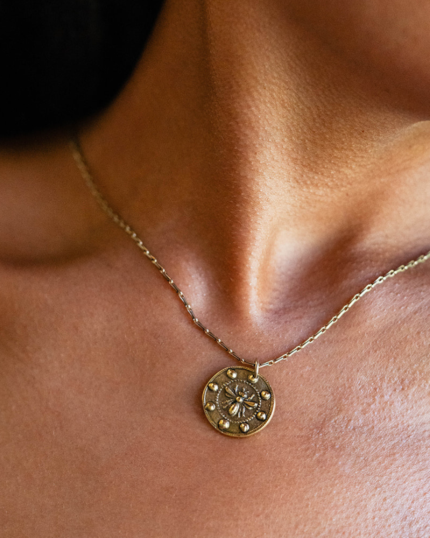 In the Garden - Honey Bee Necklace Charm + Pendant Necklaces Bella Vita Jewelry