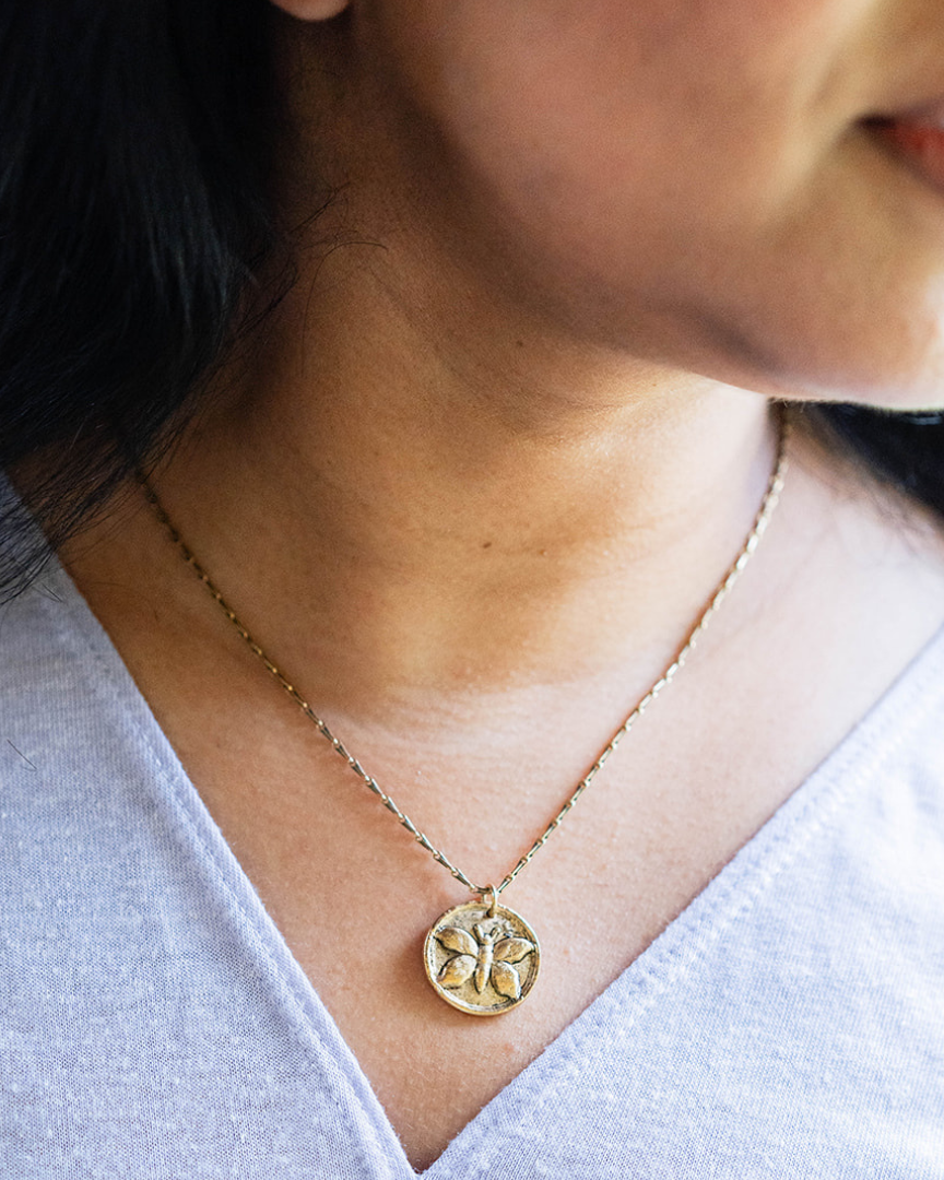 In the Garden - Butterfly Necklace Charm + Pendant Necklaces Bella Vita Jewelry