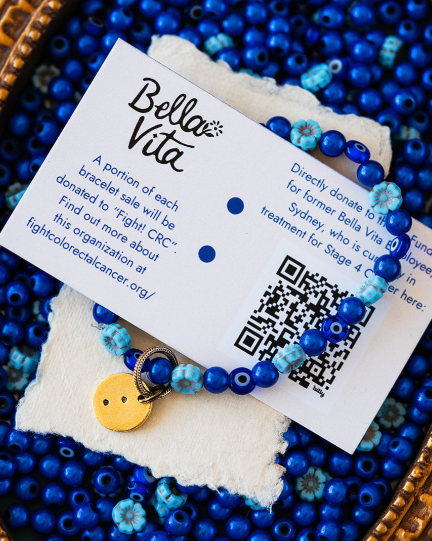 Fight CRC Colon Charm Bracelet Beaded Bangles Bella Vita Jewelry