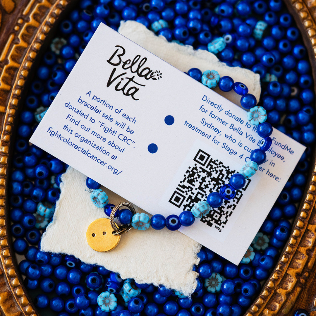 Fight CRC Colon Charm Bracelet Beaded Bangles Bella Vita Jewelry