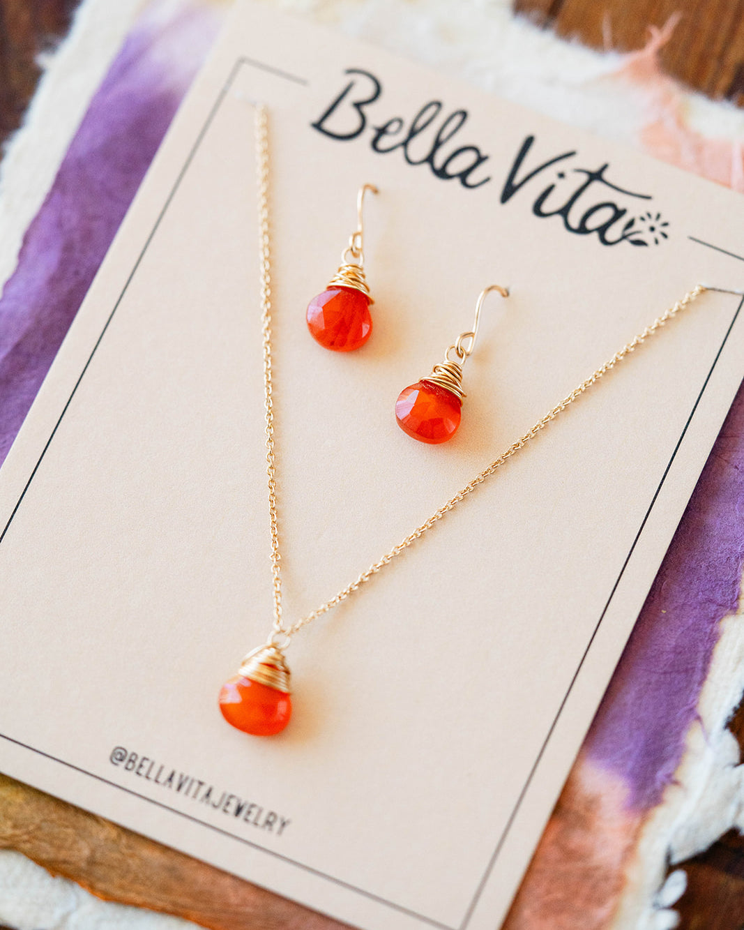 Natural Stone Jewelry Gift Sets Charm + Pendant Necklaces Bella Vita Jewelry