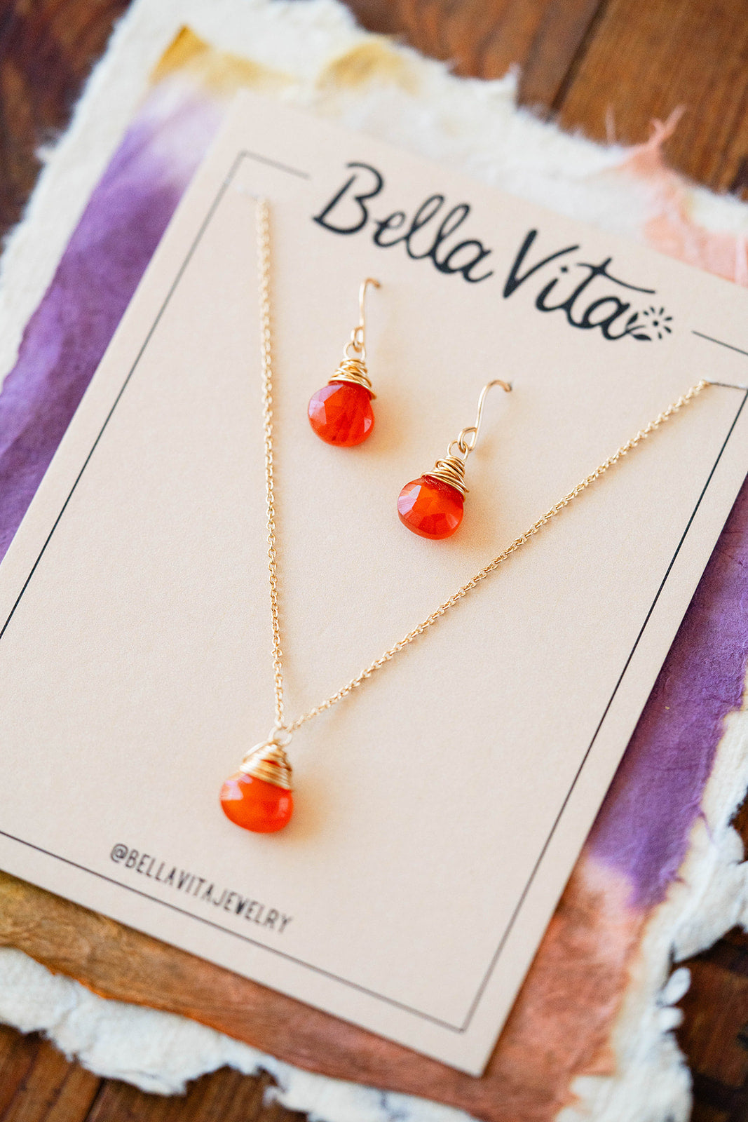 Natural Stone Jewelry Gift Sets Charm + Pendant Necklaces Bella Vita Jewelry