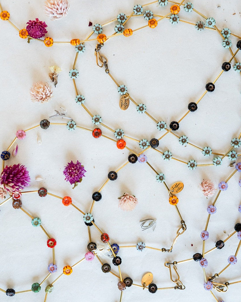 Flower Power Daisy Chain Necklace Charm + Pendant Necklaces Bella Vita Jewelry
