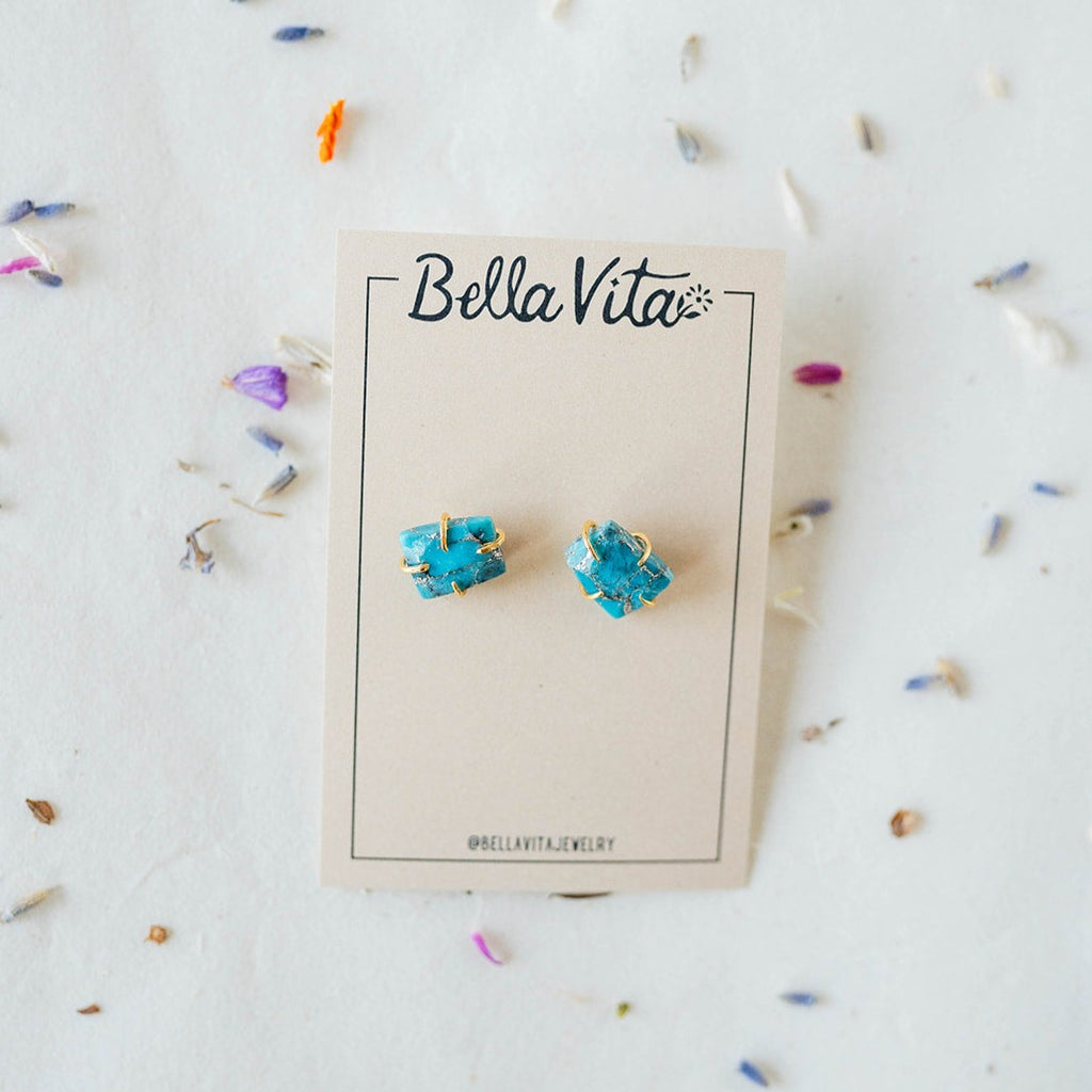 Turquoise Post Earrings Stud + Post Earrings Bella Vita Jewelry   