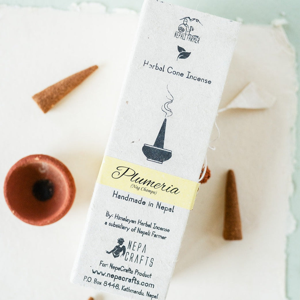 Tibetan Cone Incense Gift Box Incense Nepa Crafts Plumeria