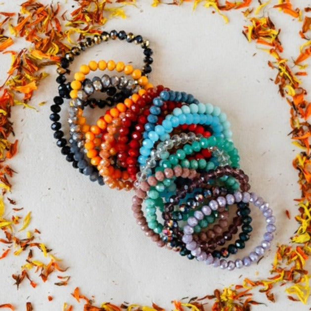 Faceted Glass Crystal Bangle Beaded Bangles Bella Vita Jewelry