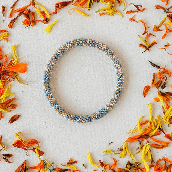 Seed Beaded Bangle Beaded Bangles Bella Vita Jewelry Blue Mix