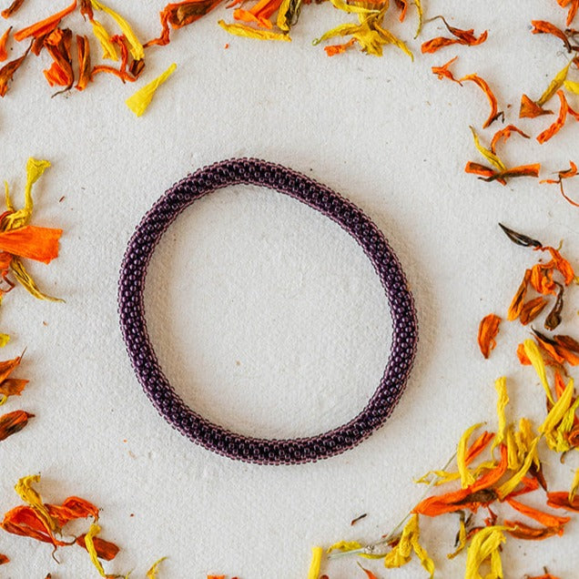 Seed Beaded Bangle Beaded Bangles Bella Vita Jewelry Amethyst