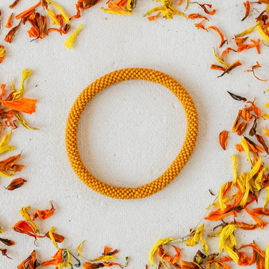 Seed Beaded Bangle Beaded Bangles Bella Vita Jewelry Mustard