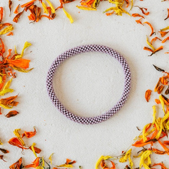 Seed Beaded Bangle Beaded Bangles Bella Vita Jewelry Lilac Purple