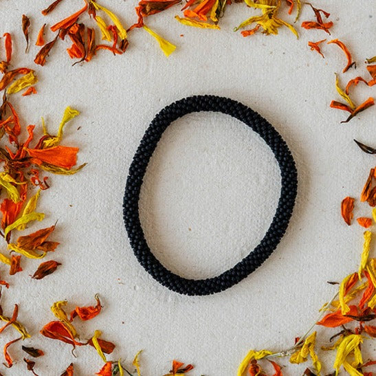 Seed Beaded Bangle Beaded Bangles Bella Vita Jewelry Black