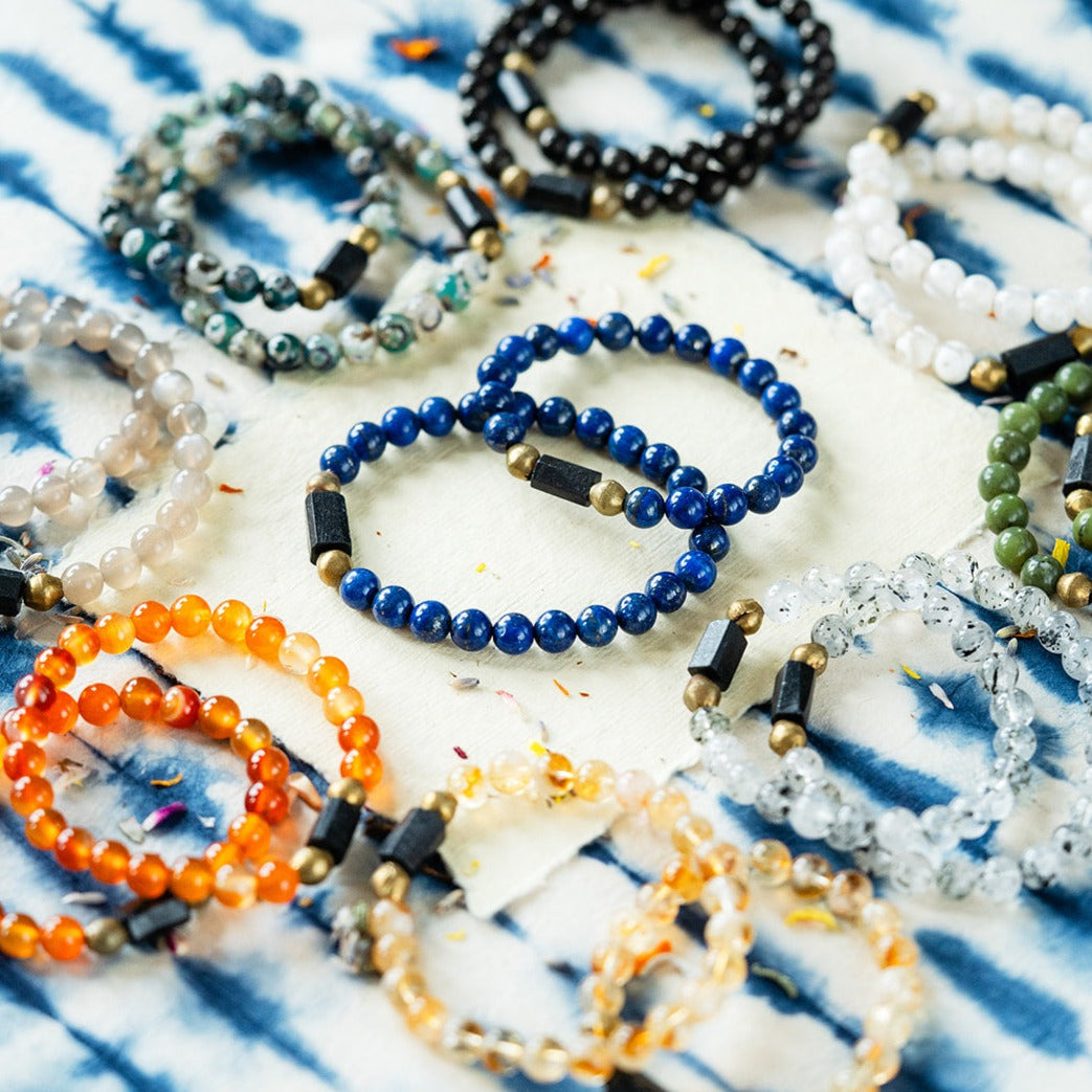 Original Good Vibes Intention Bracelets | Handcrafted Gemstone Jewelry Beaded Bangles Bella Vita Jewelry