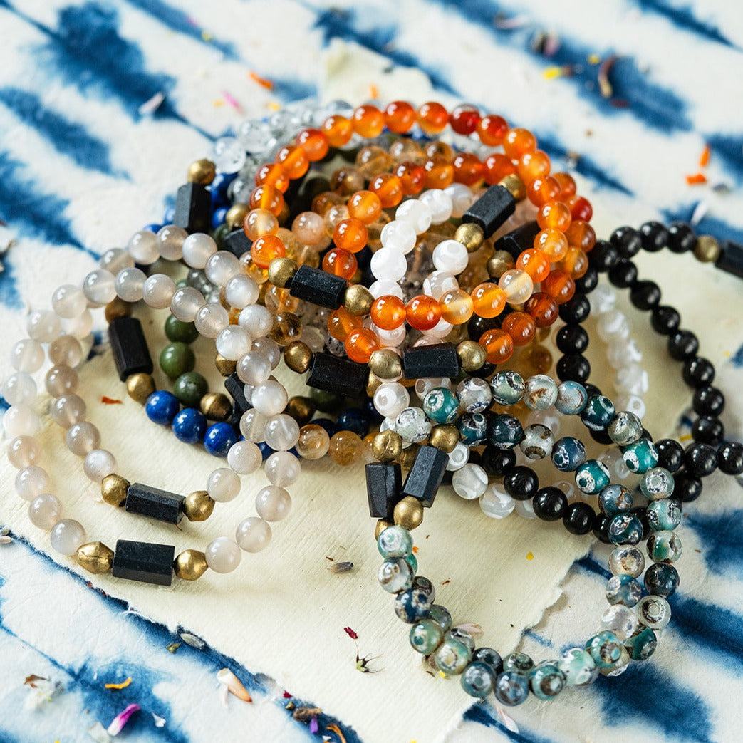 Original Good Vibes Intention Bracelets | Handcrafted Gemstone Jewelry Beaded Bangles Bella Vita Jewelry