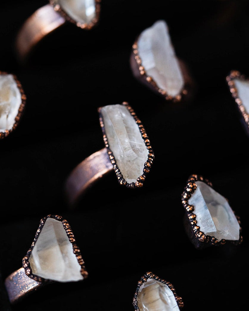 Handcrafted Natural Arkansas Quartz and Copper Cuff Bracelet  Hawkhouse