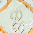 Peace Sign Earrings Dangle Earrings Bella Vita Jewelry Long Silver Plated
