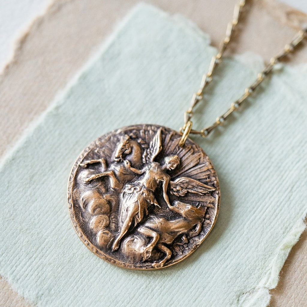 Goddess Heirloom Button Necklace Charm + Pendant Necklaces Bella Vita Jewelry   