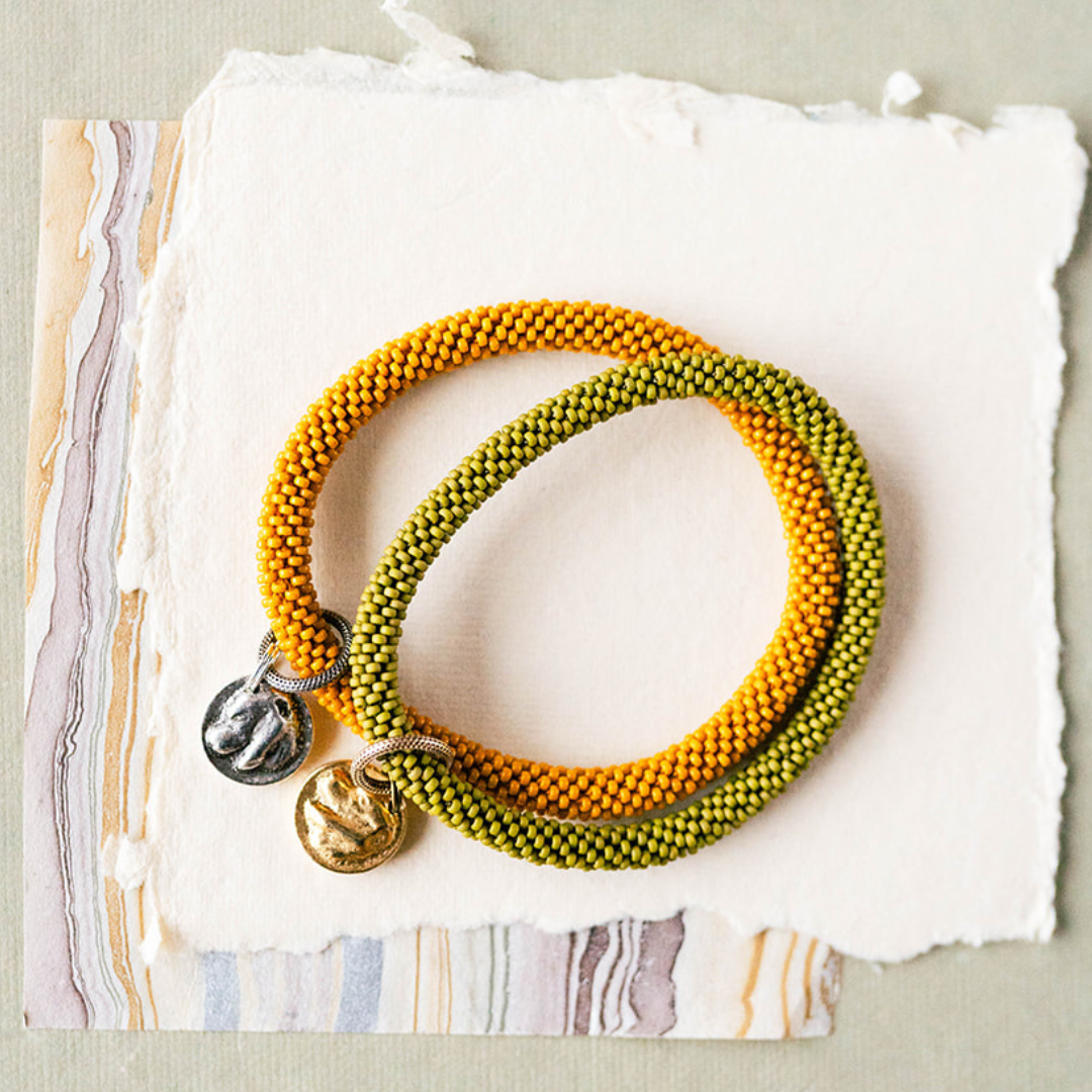 Beaded Bangle + Dog Charm Beaded Bangles Bella Vita Jewelry