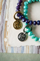 Crystal Bangle + Cat Charm Beaded Bangles Bella Vita Jewelry