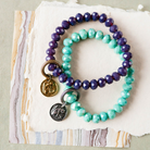 Crystal Bangle + Cat Charm Beaded Bangles Bella Vita Jewelry