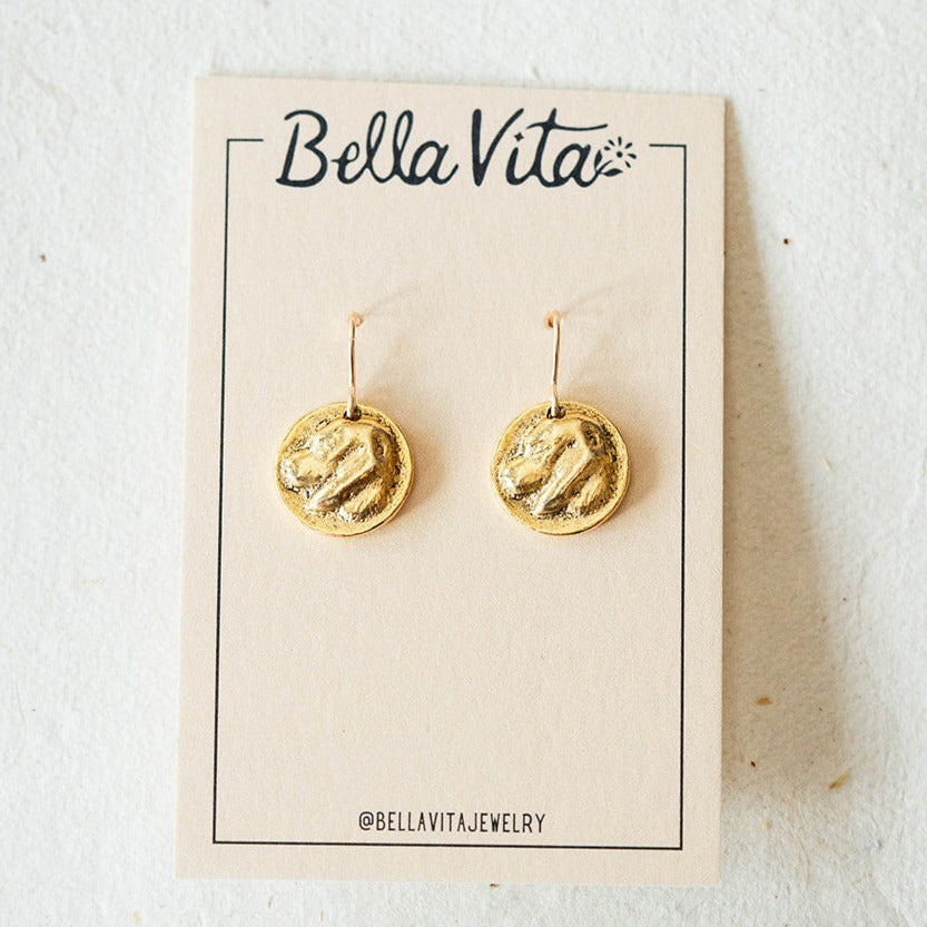 Bitty Buttons Dog Earring Dangle Earrings Bella Vita Jewelry
