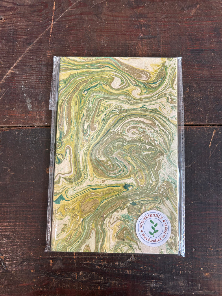 Eco Friendly Handcrafted Journals Journals Giftsland Green and Metallic Marble Dyed  