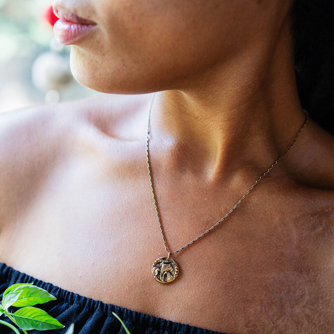 In the Garden - Iris Necklace Charm + Pendant Necklaces Bella Vita Jewelry