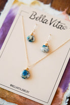 Natural Stone Jewelry Gift Sets Charm + Pendant Necklaces Bella Vita Jewelry K2 Jasper 14k Gold Filled