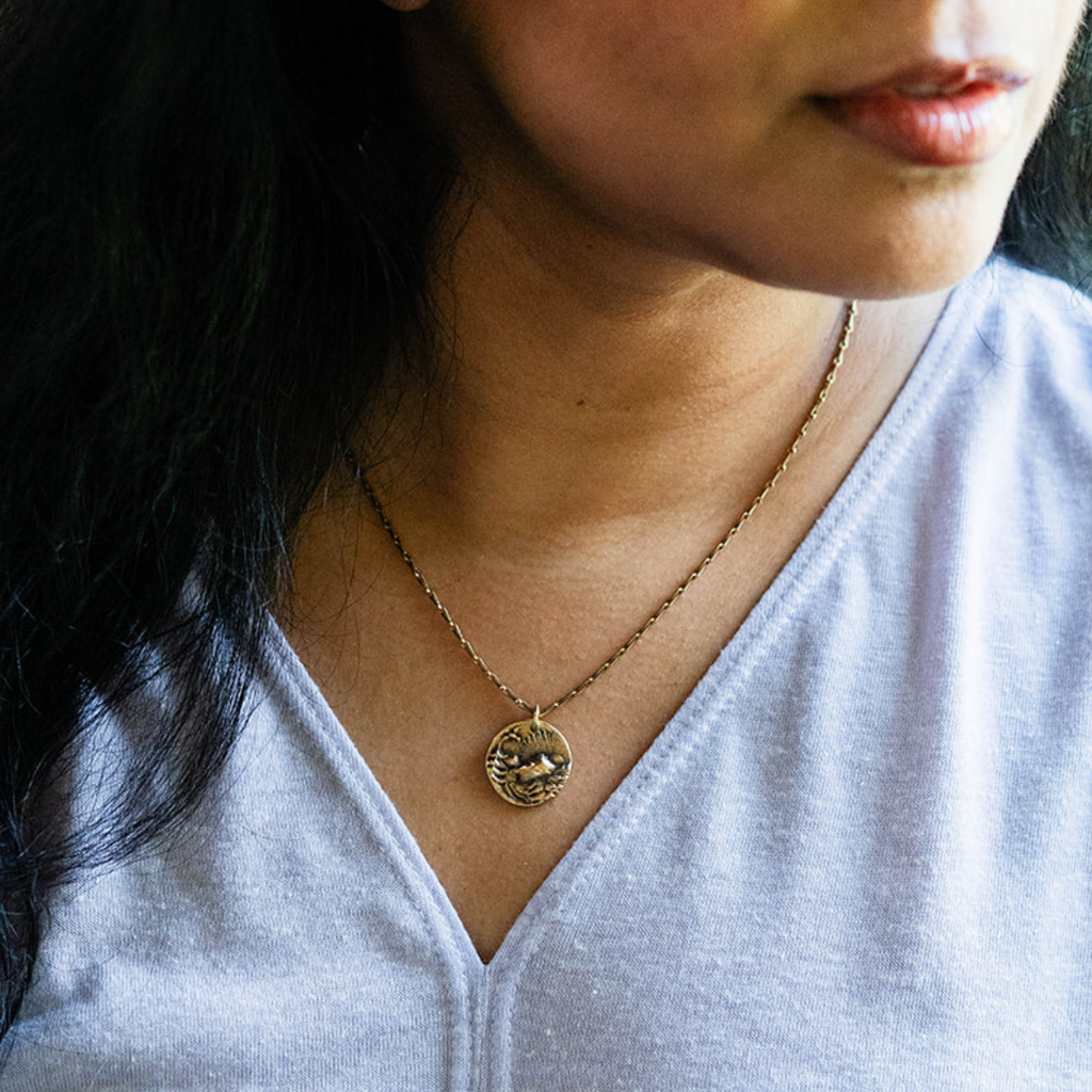 "In the Mountains" Heirloom Button Necklace Charm + Pendant Necklaces Bella Vita Jewelry   