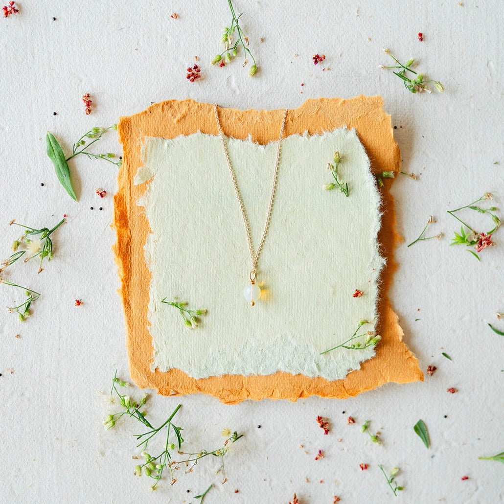 Round Faceted Opal Necklace Charm + Pendant Necklaces Bella Vita Jewelry