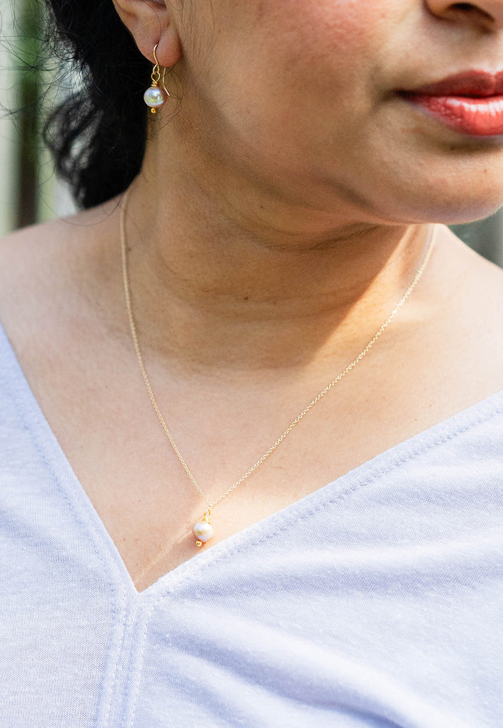 Aqua Chalcedony Necklace Charm + Pendant Necklaces Bella Vita Jewelry   