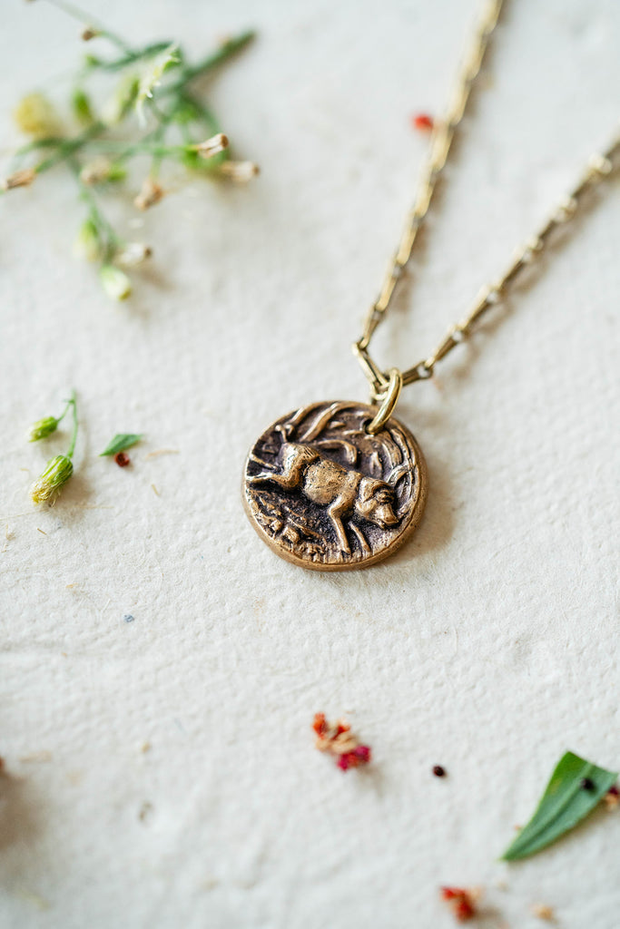 Pig Heirloom Button Necklace Charm + Pendant Necklaces Bella Vita Jewelry   