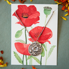 In the Garden - Poppy Necklace Charm + Pendant Necklaces Bella Vita Jewelry Pewter Pendant/Silver Plated Chain
