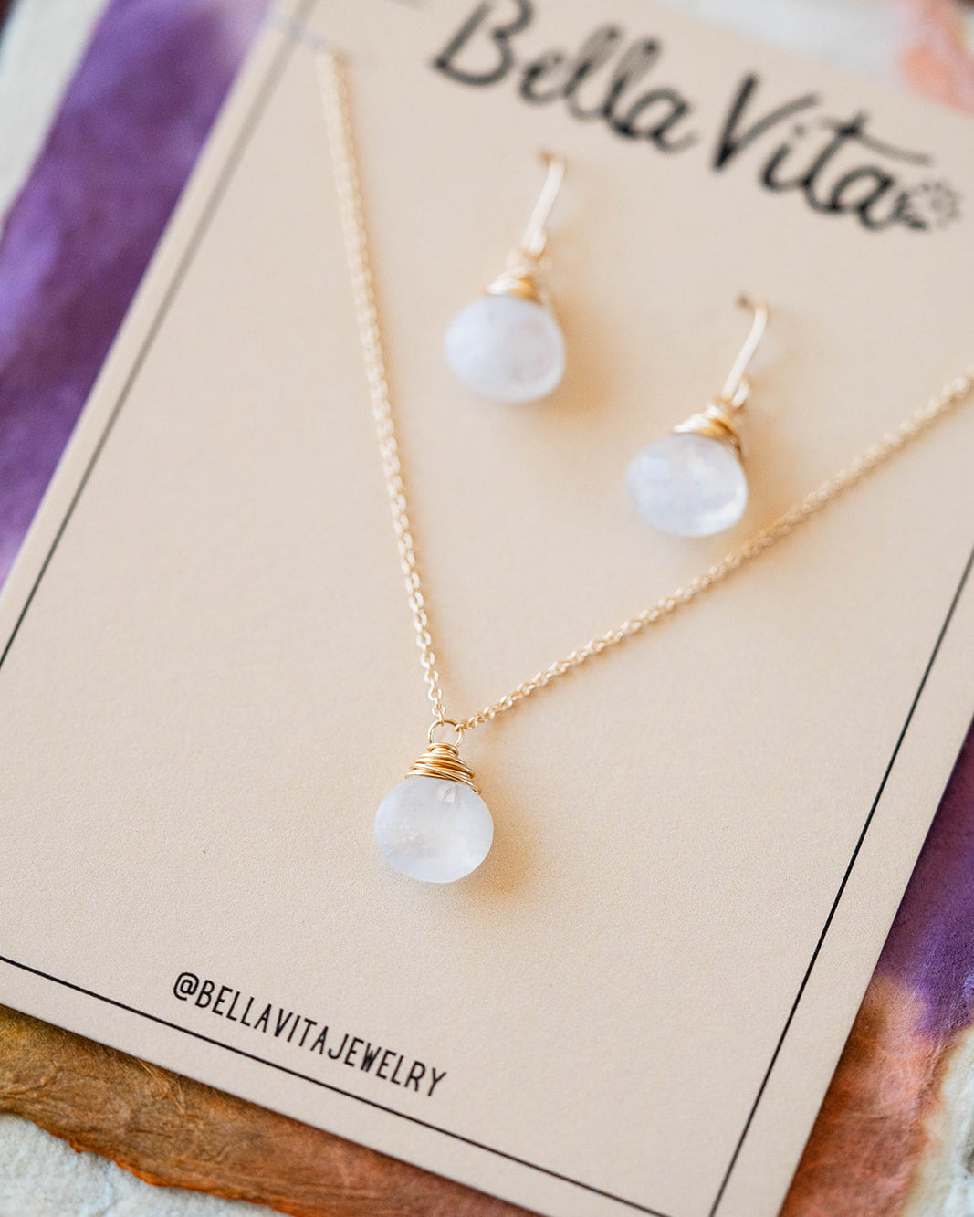 Natural Stone Jewelry Gift Sets Charm + Pendant Necklaces Bella Vita Jewelry