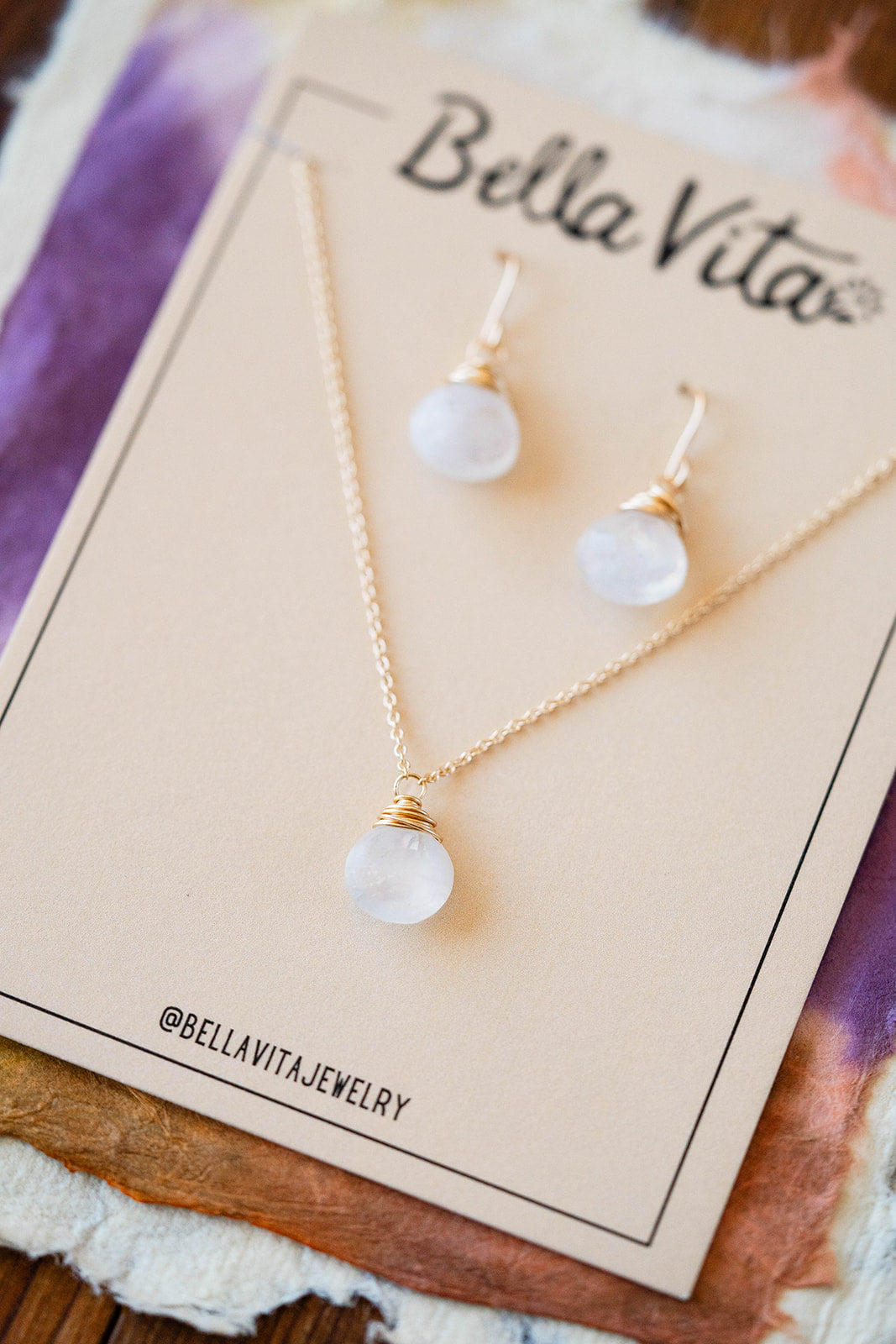 Natural Stone Jewelry Gift Sets Charm + Pendant Necklaces Bella Vita Jewelry