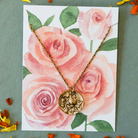 In the Garden - Rose Necklace Charm + Pendant Necklaces Bella Vita Jewelry Gold Plated Pendant/Gold Plated Chain
