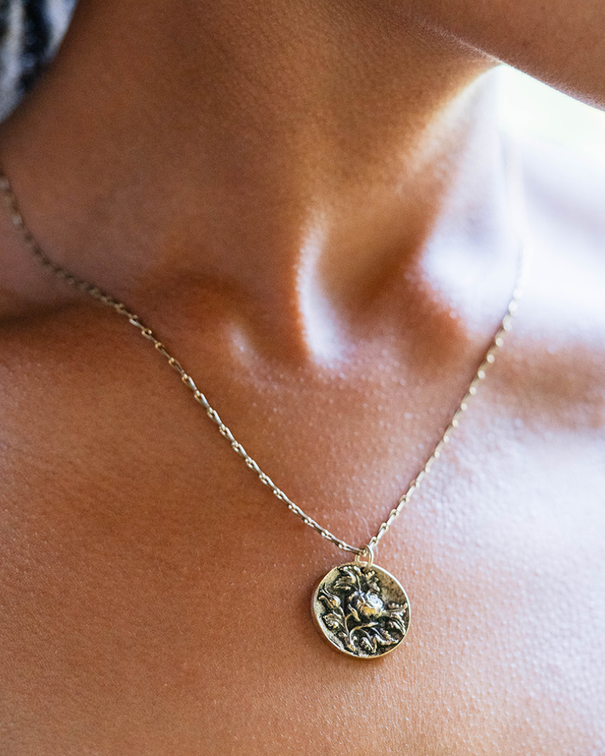 In the Garden - Rose Necklace Charm + Pendant Necklaces Bella Vita Jewelry