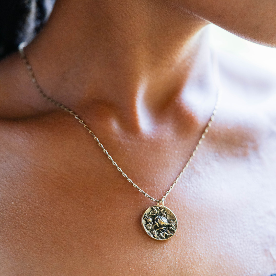 In the Garden - Rose Necklace Charm + Pendant Necklaces Bella Vita Jewelry