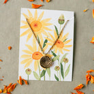 In the Garden - Sunflower Necklace Charm + Pendant Necklaces Bella Vita Jewelry Gold Plated Pendant/Gold Plated Chain