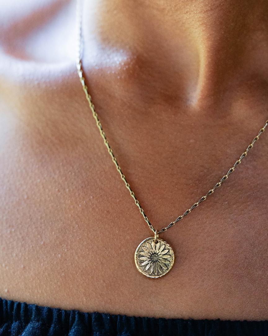 In the Garden - Sunflower Necklace Charm + Pendant Necklaces Bella Vita Jewelry