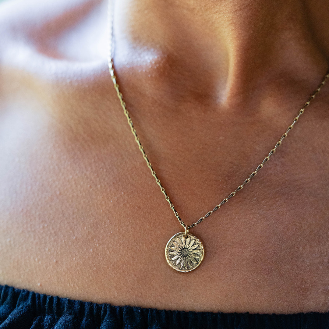 In the Garden - Sunflower Necklace Charm + Pendant Necklaces Bella Vita Jewelry