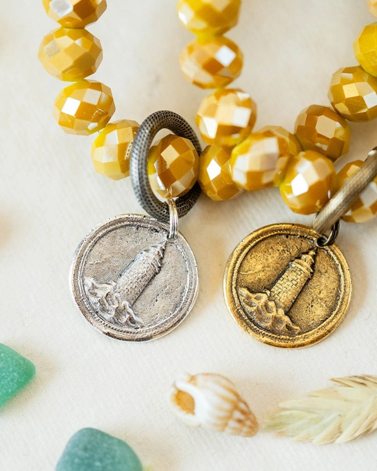 Yacht Rock Lighthouse Charm Bracelet Beaded Bangles Bella Vita Jewelry
