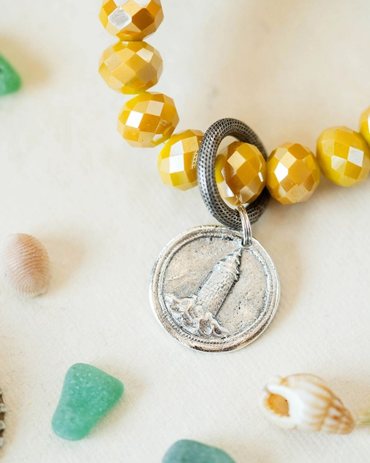 Yacht Rock Lighthouse Charm Bracelet Beaded Bangles Bella Vita Jewelry
