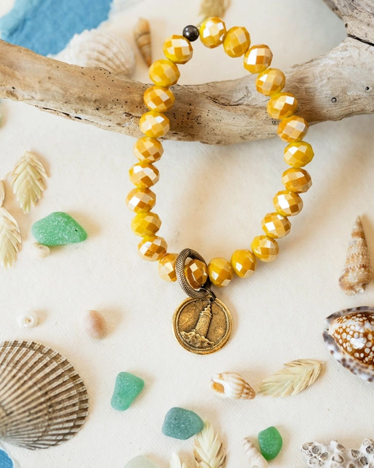 Yacht Rock Lighthouse Charm Bracelet Beaded Bangles Bella Vita Jewelry