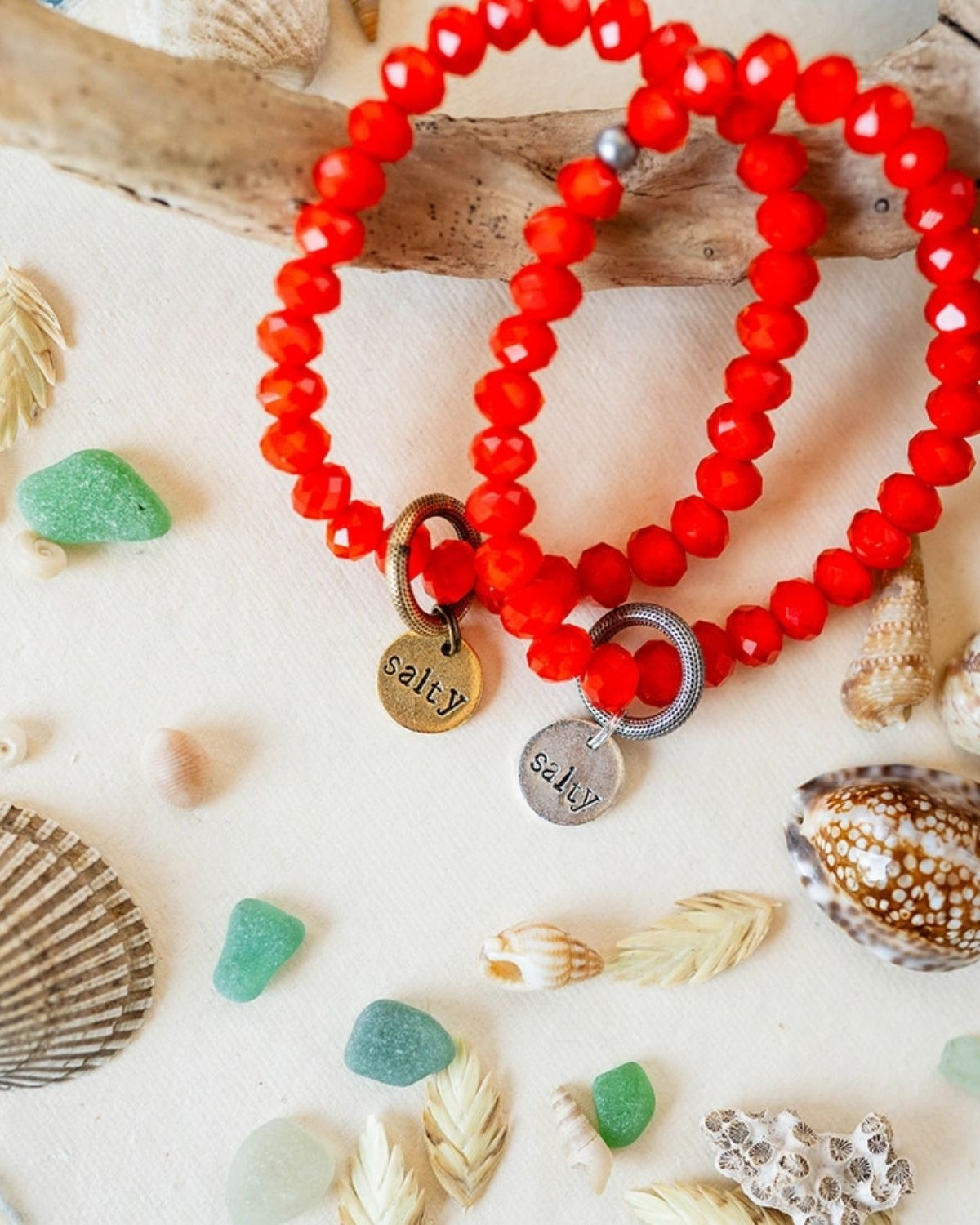 Yacht Rock Mantra Charm Bracelet Beaded Bangles Bella Vita Jewelry